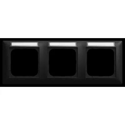 BUSCH-JAEGER Abdeckrahmen 1733 NS-915 | 3-fach | waagerecht | Sichtfenster | Kunststoff | schwarz matt | RAL 9004