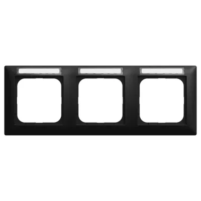 BUSCH-JAEGER Abdeckrahmen 3-fach 1733 NSK-915 | Schalterrahmen horizontal | Kunststoff matt | schwarz
