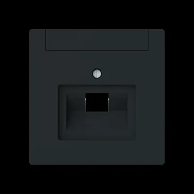 BUSCH-JAEGER Zentralscheibe 1-fach 1803-45M | UAE Datenanschluss Abdeckung | Beschriftungsfeld | Unterputz | Schwarz