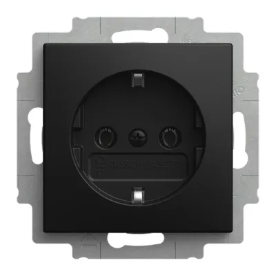 BUSCH-JAEGER Steckdose 20 EUC-915 | SCHUKO Unterputz | Steckanschluss | schwarz matt | IP20 | 16A | Balance SI