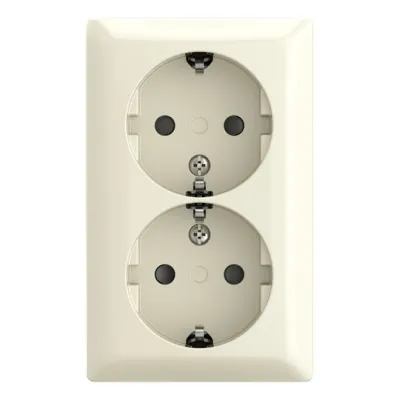 BUSCH-JAEGER Doppelsteckdose Aufputz 202 EAPBJ-522 | SCHUKO Typ F | 2-fach | IP20 | cremeweiß RAL 1013