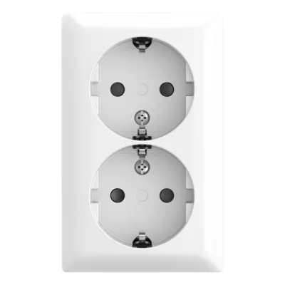 BUSCH-JAEGER Doppelsteckdose Aufputz 202 EAPBJ-524 | SCHUKO Typ F | 2-fach | IP20 | 16A | Kunststoff weiß