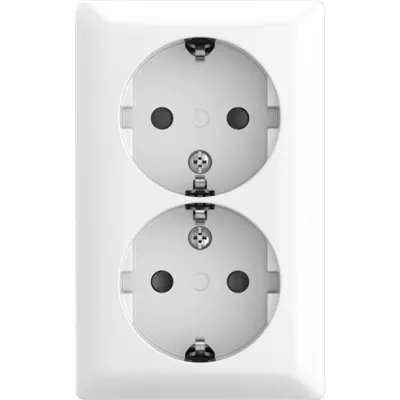BUSCH-JAEGER Doppelsteckdose Aufputz 202 EAPBJ-524 | SCHUKO Typ F | 2-fach | IP20 | 16A | Kunststoff weiß