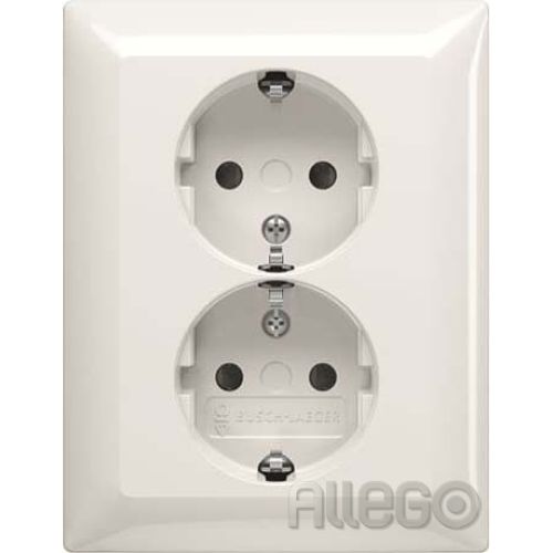 Bild: BUSCH-JAEGER 202 EUJB-914 SCHUKO Doppelsteckdose, volle Abdeckung