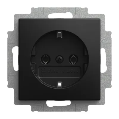 BUSCH-JAEGER Steckdose 2300 EUC-915 | SCHUKO Unterputz Typ F | 16A 250V | matt schwarz | Krallen-/Schraubbefestigung