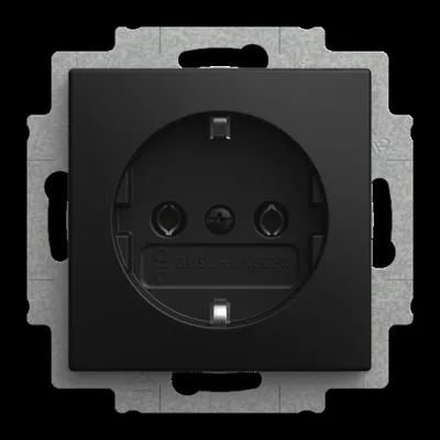 BUSCH-JAEGER Steckdose 2300 EUC-915 | SCHUKO Unterputz Typ F | 16A 250V | matt schwarz | Krallen-/Schraubbefestigung