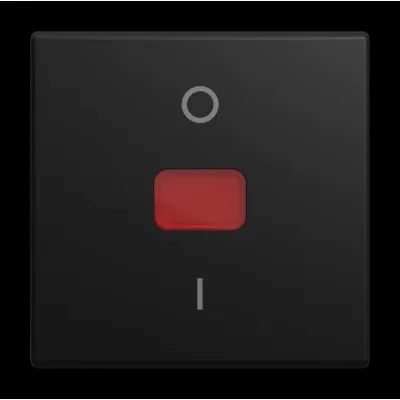 BUSCH-JAEGER Kontrollwippe 2508-915 | Busch-balance SI | Wippe mit roter Kalotte 0-1 | Kunststoff matt | schwarz