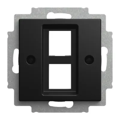 BUSCH-JAEGER Zentralscheibe 2561-02-915 | 2-fach Modular-Jack Abdeckung | Busch-balance SI | Kunststoff matt | schwarz