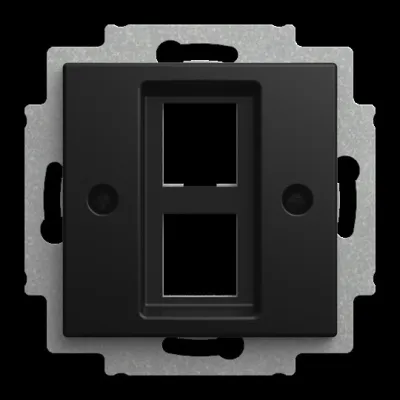 BUSCH-JAEGER Zentralscheibe 2561-02-915 | 2-fach Modular-Jack Abdeckung | Busch-balance SI | Kunststoff matt | schwarz