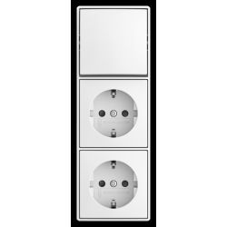 BUSCH-JAEGER 2601/6/20/2 EAPBJ-52 Kombi Wechselschalter/Doppelsteckdose
