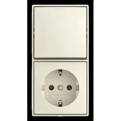 BUSCH-JAEGER Steckdosenkombination AP 2601/6/20 EAPBJ-522 | Wechselschalter | Steckdose Typ F | IP20 | Weiß