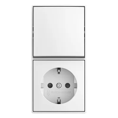 BUSCH-JAEGER Steckdosenkombination 2601/6/20 EAPBJ-524 | Wechselschalter | Aufputz | IP20 | 1-fach | Thermoplast | weiß