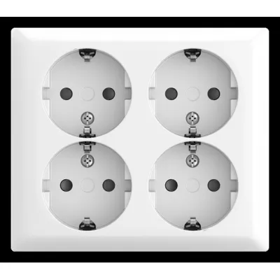 BUSCH-JAEGER Steckdosenleiste 404 EAB-524 | 4-fach SCHUKO Aufputz IP20 | Kunststoff weiß | 16A 250V | Typ F