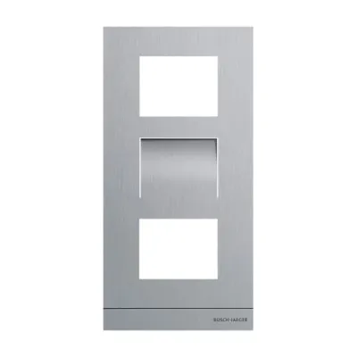 BUSCH-JAEGER Frontplatte Video 41383CF-S-03 | 3 Module | Edelstahl | 135x277x20,5mm | rostfreier Stahl | Silber