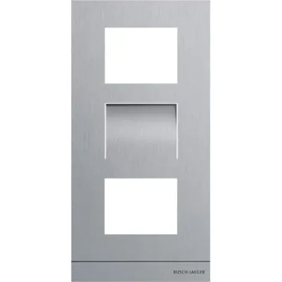 BUSCH-JAEGER Frontplatte Video 41383CF-S-03 | 3 Module | Edelstahl | 135x277x20,5mm | rostfreier Stahl | Silber