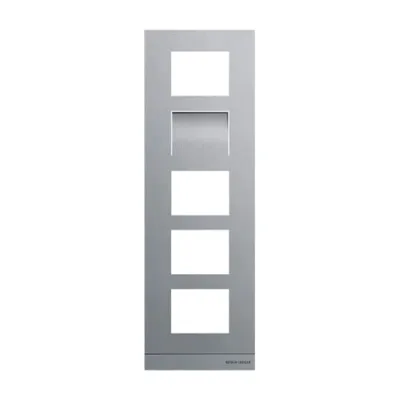 BUSCH-JAEGER Frontplatte Video 1/5 41385CF-S-03 | Türsprechanlage | 5 Einheiten | Edelstahl | 135x421x20,5 mm | Silber