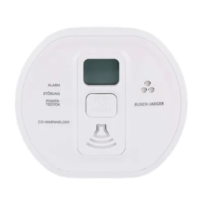 Busch-Jaeger CO-Melder 6839/01-84 | Funk | 10 Jahre Batterie | Testknopf | LC-Anzeige | Weiß