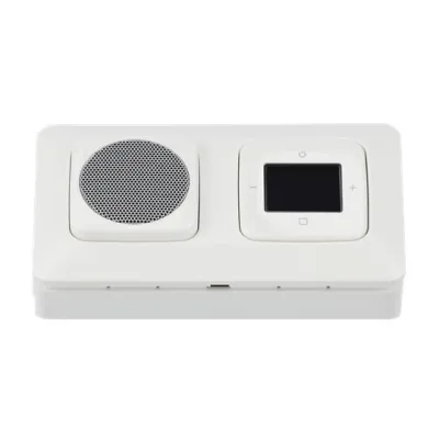 Busch-Jaeger Radio DAB+ 8250 AJ-214-101 | Komplettset für Eckmontage | Farb-Touch | Aufputz | Alpinweiß | Reflex SI