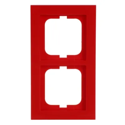Busch-Jaeger Abdeckrahmen 2-fach 1722-287 | Unterputz | Busch-axcent | glänzend | waagerecht & senkrecht | rot RAL 3020