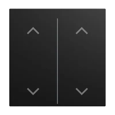 BUSCH-JAEGER Abdeckung Wippe 2-fach LFAW/A.2.55.11-915 | KNX free@home | Symbol Auf/Ab | Kunststoff matt | schwarz