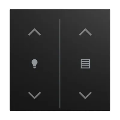 BUSCH-JAEGER Abdeckung Wippe 2-fach LFDW/A.2.55.11-915 | KNX Jalousie Dimmer | Kunststoff matt schwarz