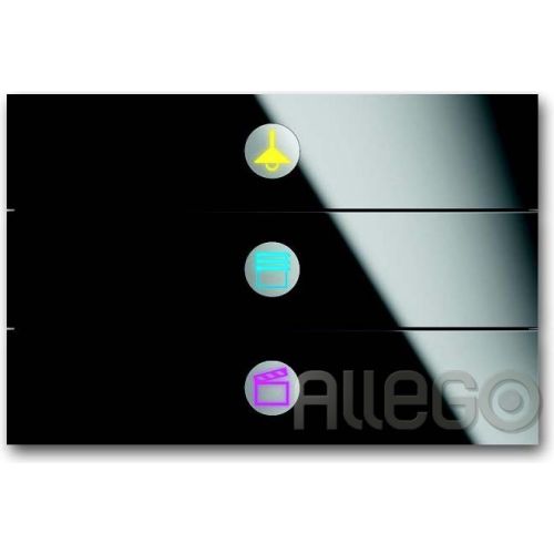 Bild: Busch-Jaeger Bedienelement 3fach Glas schwarz 6342-825-101