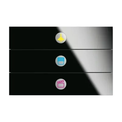 Busch-Jaeger Bedienelement 3-fach 6342-825-101 | KNX Powernet Tastsensor | Glas schwarz | Unterputz | glänzend | IP21