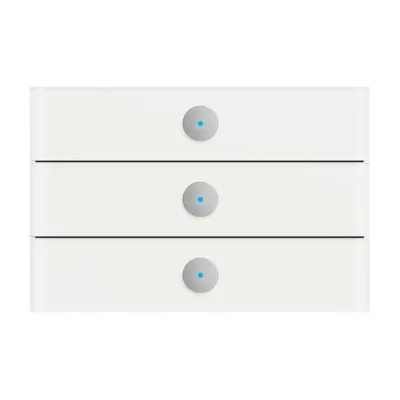 Busch-Jaeger Bedienelement 3-fach 6342-811-101 | KNX Tastsensor | Powernet | programmierbar | Glas glänzend | weißglas
