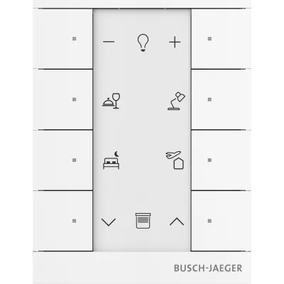 BUSCH-JAEGER Raumtemperaturregler Unterputz SB-F-8.0.11-84 | 8-fach Bedienelement | free@home | LON | Powernet | weiß