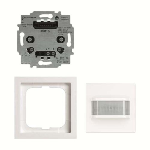 Bild: Busch-Jaeger Bewegungsmelder 64761 UJ-84 BW 180 flex Set BASIC ws