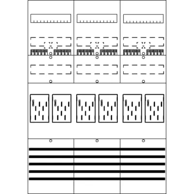 Striebel & John Zählerfeld BF37F6 | eHZ Komplettfeld 6 Zählerplätze | vorverdrahtet | 63A | 1050x750mm | grau RAL 7035