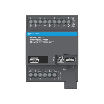 BUSCH-JAEGER Binäreingang BI-M-10.20.1.11 | 10fach REG | für free@home | 4TE | potentialfrei | Busankoppler | IP20