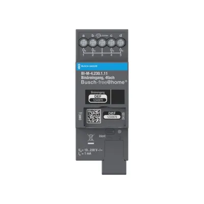 Busch-Jaeger Binäreingang BI-M-4.230.1.11 | 4-fach REG | 10–230 V AC/DC | für free@home | manuelle Bedienung | IP20
