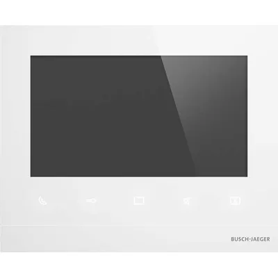 Busch-Jaeger Video-Innenstation M22381-W-03 | 7 Zoll Touch | 2-Draht | Aufputz | Freisprechfunktion | PAL | Glas weiß