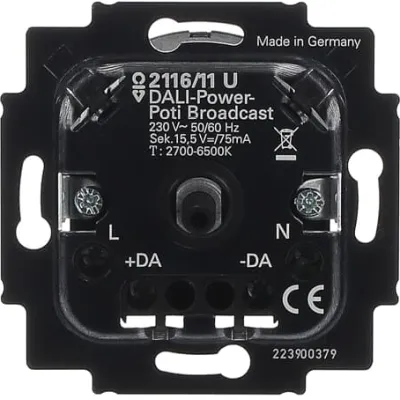 Busch-Jaeger DALI-Potentiometer 2116/11 U | UP-Drehdimmer tunable white | mit Netzteil | Lichtwertspeicher | schwarz