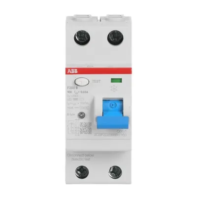 ABB FI-Schutzschalter Typ B F202B-16/0,03 | 2-polig | 16A | 30mA | allstromsensitiv | DIN-Schiene | 230V | 2TE