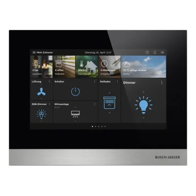 Busch-Jaeger Video-Türsprechanlage IP touch 7 H8236-4B-03 | WLAN LAN | KNX | Touch | Raumtemperaturregler | schwarz