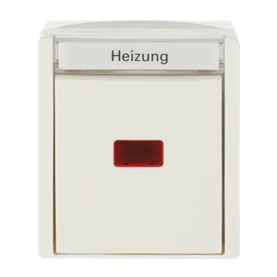 Busch-Jaeger Wippkontrollschalter 2601/6 SKWNH-54 | Heizung-Notschalter | Wechselschalter Aufputz | IP44 | alpinweiß