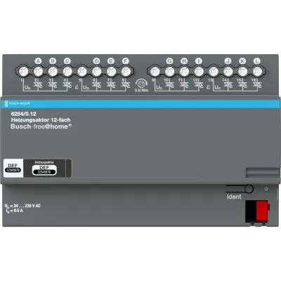 Busch-Jaeger Heizungsaktor 12-fach | REG 6254/0.12 | 230V | 8TE | IP20 | für Stellantriebe | free@home