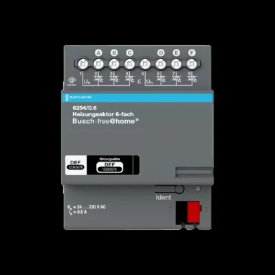 Busch-Jaeger Heizungsaktor 6-fach | REG 6254/0.6 | free@home | 6 Ausgänge | 24–230V | IP20 | 4TE | für Stellantriebe