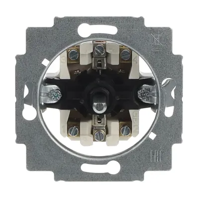 Busch-Jaeger Jalousietaster-Einsatz 2722 U | 2-polig | Unterputz | Drehknopf | IP20 | Kunststoff Duroplast | cremeweiß