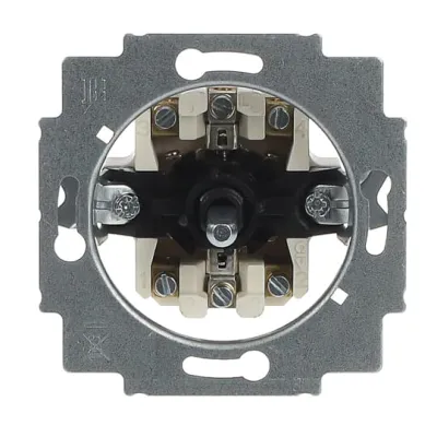 Busch-Jaeger Jalousieschalter-Einsatz 2712 U | 2-polig UP-Schalter | Drehgriff | IP20 | Duroplast | cremeweiß