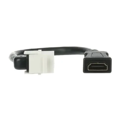 BUSCH-JAEGER Kabelpeitsche HDMI Keystone 0229/32 | HDMI 2.0 4K@60Hz | 20 cm | Montageadapter | weiß