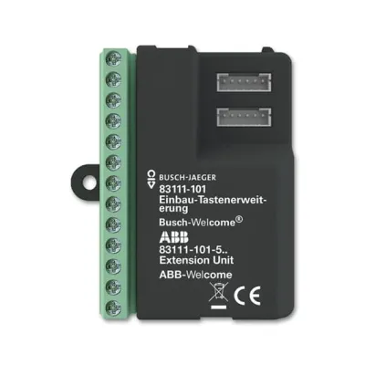 Busch-Jaeger Einbau-Tastenerweiterung 83111-101 | Klingelmodul | 2-Draht Bus-System | 12 Eingänge | schwarz | 50x68x24mm