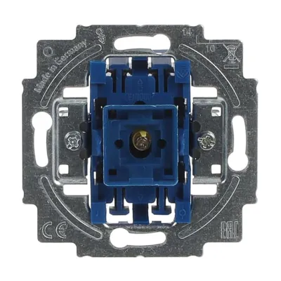 Busch-Jaeger Wipp-Kontrollschalter 2000/6 USK | Wechselschalter Unterputz | 10AX 250V | Glimmlampe blau matt
