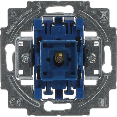 Busch-Jaeger Wipp-Kontrollschalter 2000/6 USK | Wechselschalter Unterputz | 10AX 250V | Glimmlampe blau matt