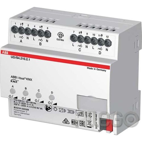 Bild: Busch-Jaeger LED-Dimmer 4 x 210 W/VA UD/S4.210.2.1 Univ-Dimmaktor 4x210W Busch-J