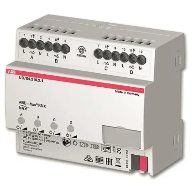 ABB | KNX LED-Dimmer UD/S4.210.2.1 | 4-Kanal Dimmaktor 4x210W | REG | Universal für LED, Halogen, Retrofit | IP20
