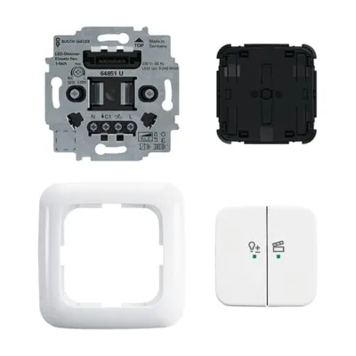 Busch-Jaeger LED-Dimmer flex Set 62851 UJ-214-WL | Unterputz | Bluetooth | 4-400W | Wireless | Reflex SI | 2-fach | weiß