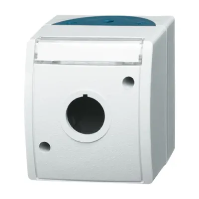 Busch-Jaeger Leergehäuse 2533 WN-53 | Aufputz | IP44 | für Befehlsgeräte 22,5mm | Kunststoff grau/blaugrün